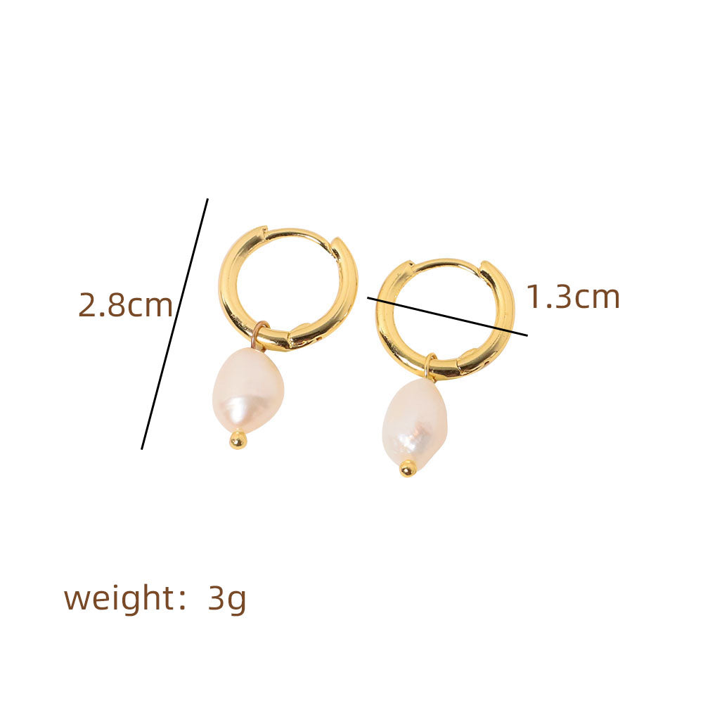 Natural Freshwater Smooth Pearl Round Earrings for Women Korean Classic Vintage Fashion Jewelry Stud Earrings