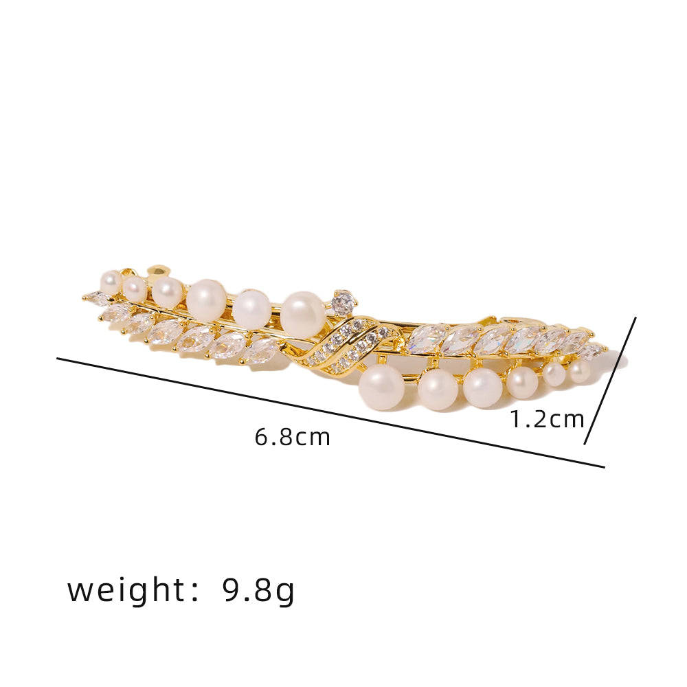 Natural Freshwater Pearl Zircon Hair Accessories Women Luxury Jewelry Fashion Ladies and Girls Gift GH0123