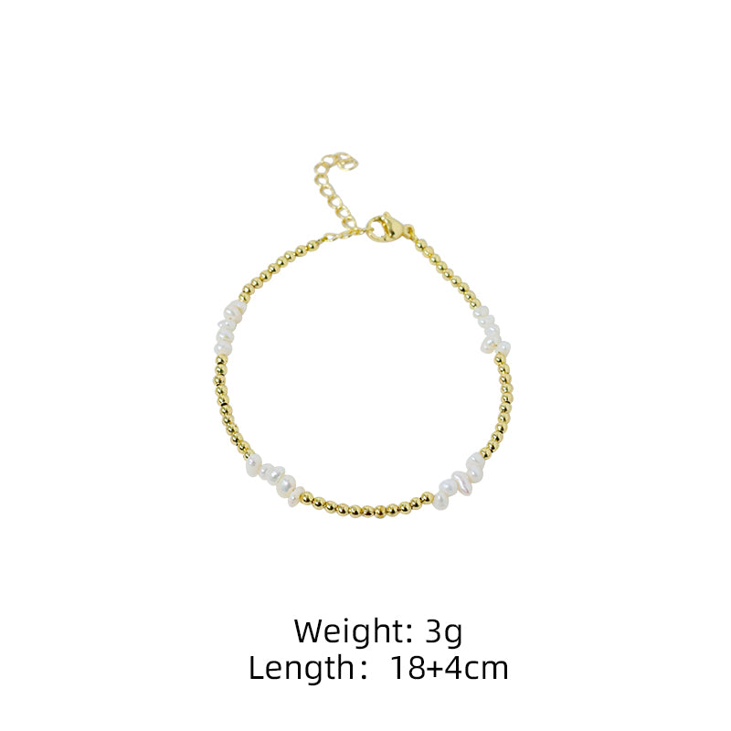 Natural Freshwater Pearl Baby Pearl Gold Pearl Bracelet Korean Women's Luxury Jewelry Fashion Women's and Girls' Gifts