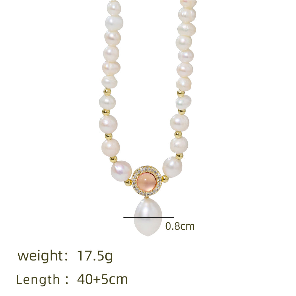 Natural Freshwater Pearl Pendant Bead Necklace Korean Women's Luxury Jewelry Fashion Women's and Girls' Gifts