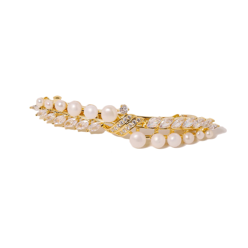 Natural Freshwater Pearl Zircon Hair Accessories Women Luxury Jewelry Fashion Ladies and Girls Gift GH0123