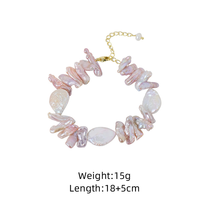 Natural Freshwater Baroque Pearl Bead Bracelet Korean Style Women Luxury Jewelry Fashion Ladies and Girls Gift