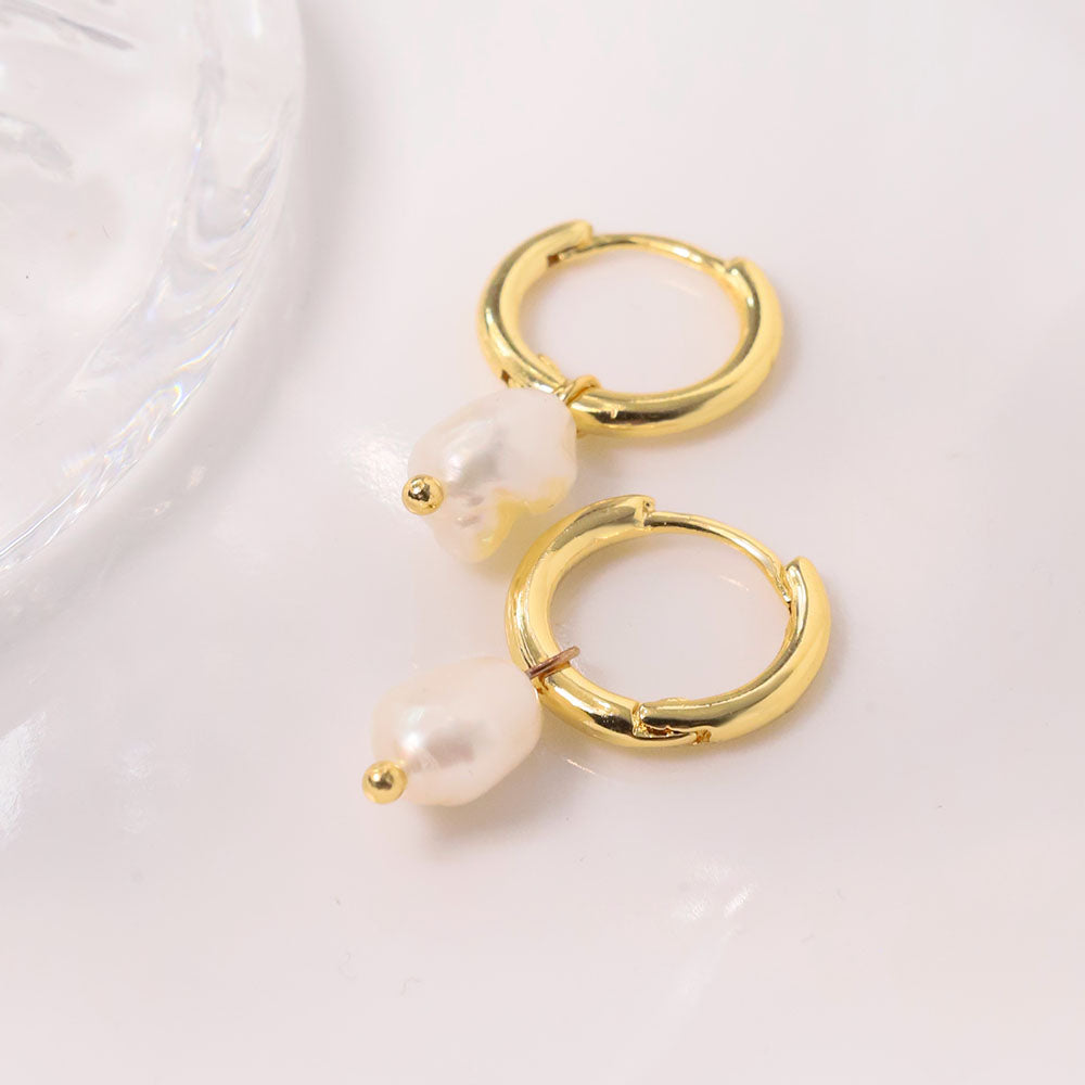 Natural Freshwater Smooth Pearl Round Earrings for Women Korean Classic Vintage Fashion Jewelry Stud Earrings