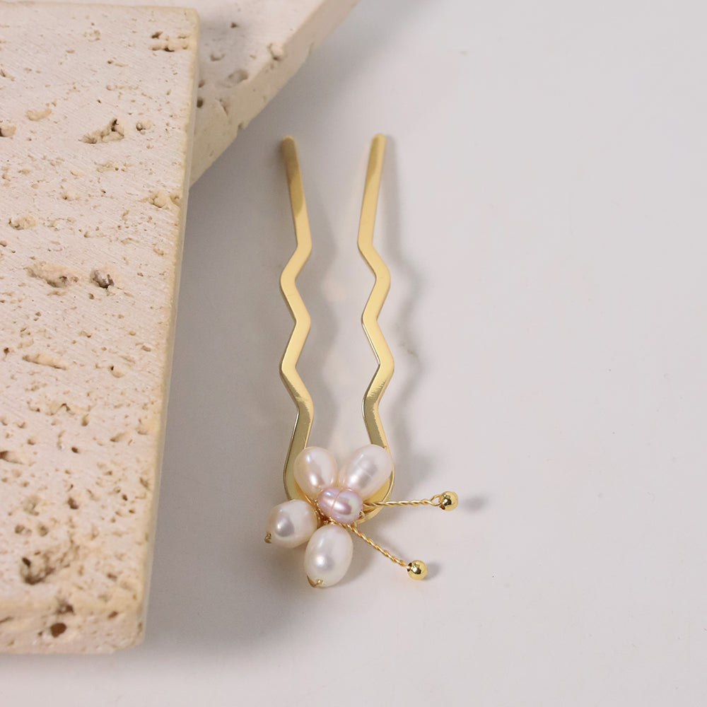 Natural Freshwater Pearl Butterfly Hair Accessories Women Luxury Jewelry Fashion Ladies and Girls Gift