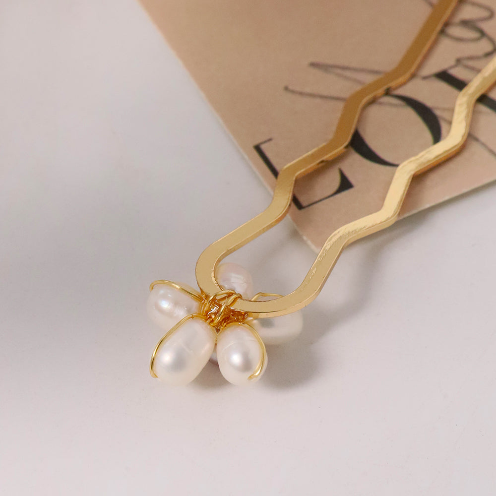 Natural Freshwater Pearl Flower Hair Accessories Women Luxury Jewelry Fashion Ladies and Girls Gift