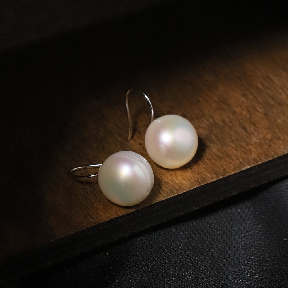 Natural Freshwater Oval Pearl 925 Silver Earrings Korean Style Women Luxury Jewelry Fashion Ladies and Girls Gift