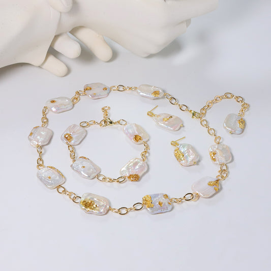 Natural Freshwater Baroque Pearl Bead Necklace Korean Women's Luxury Jewelry Fashion Women's and Girls' Gifts