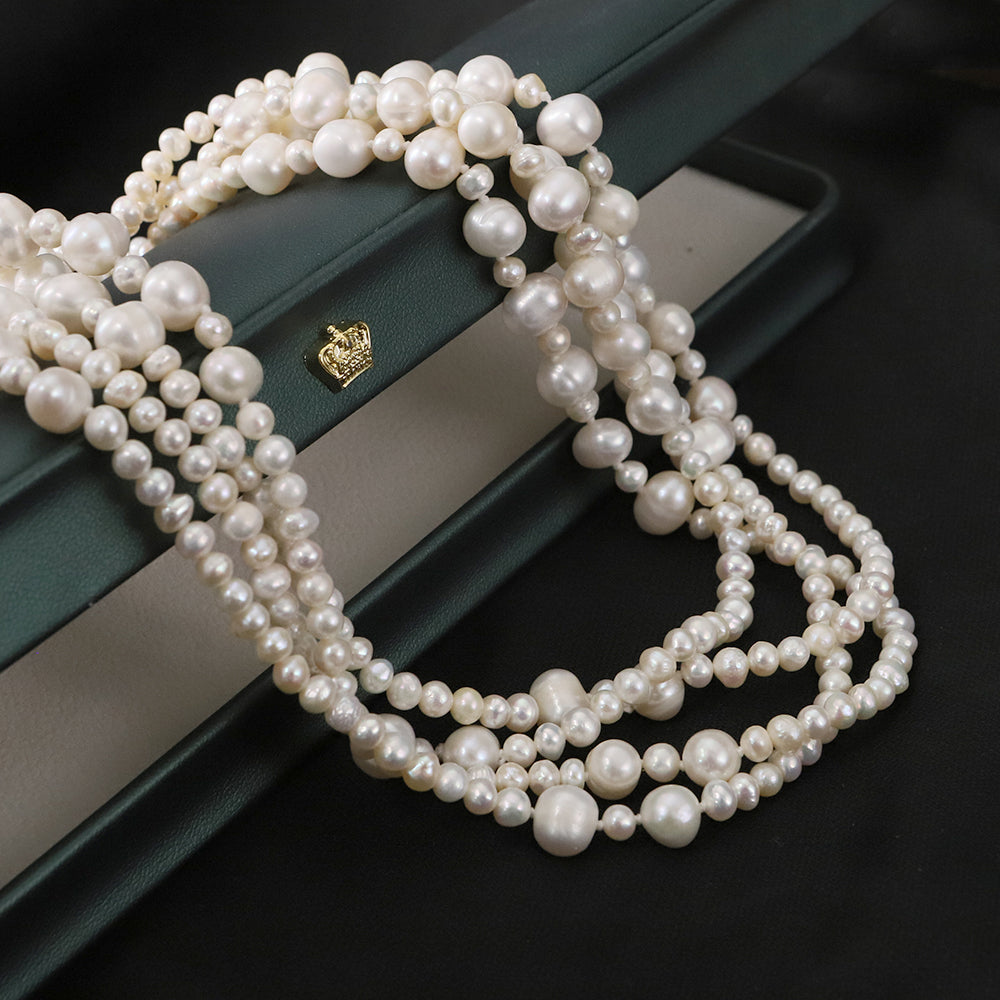 Natural Freshwater Pearl White Sweater Chain Korean Style Women Luxury Jewelry Fashion Ladies and Girls Gift