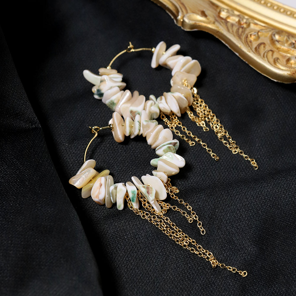 Natural Shell Stream Su Earrings Korean Style Women Luxury Jewelry Fashion Ladies and Girls Gift