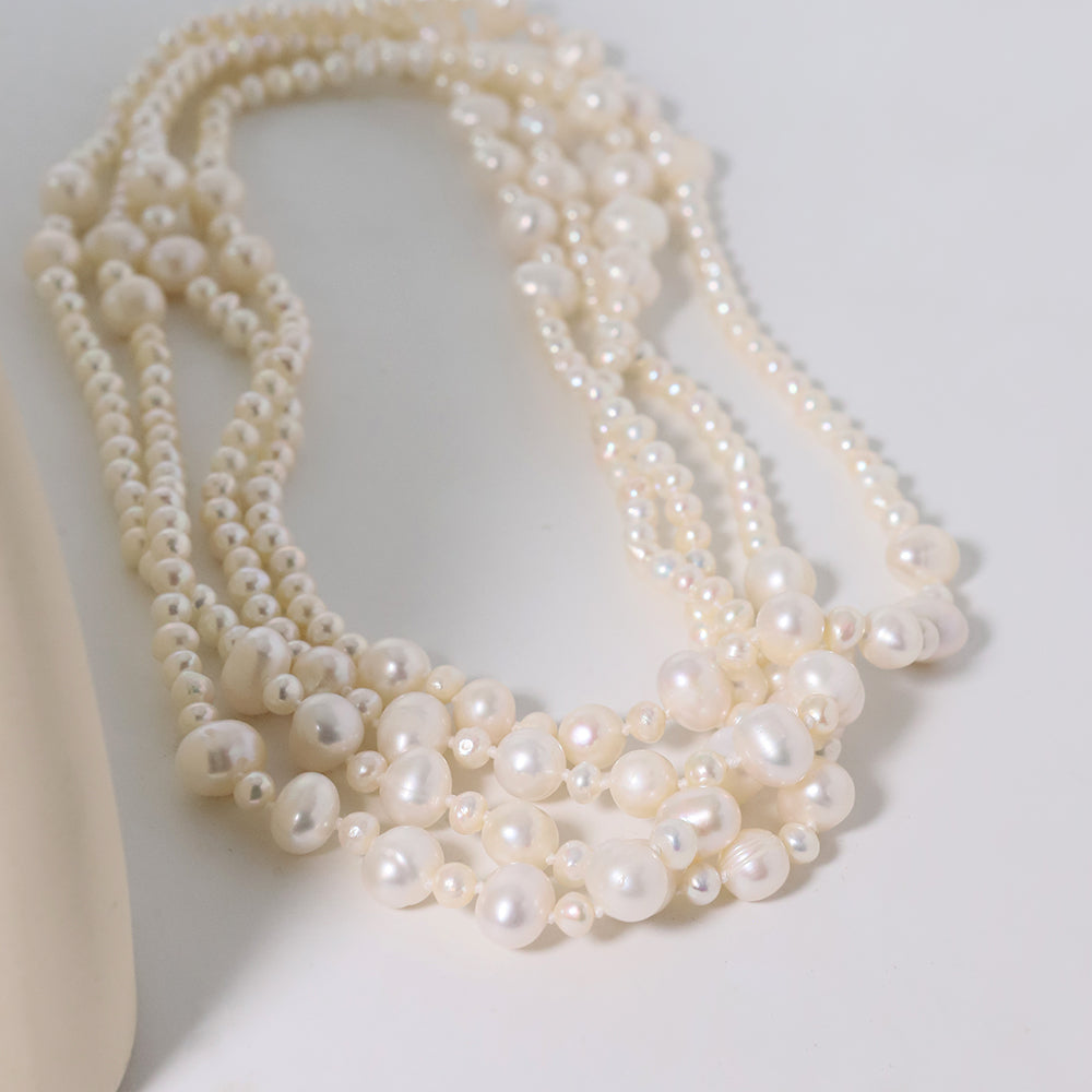 Natural Freshwater Pearl White Sweater Chain Korean Style Women Luxury Jewelry Fashion Ladies and Girls Gift