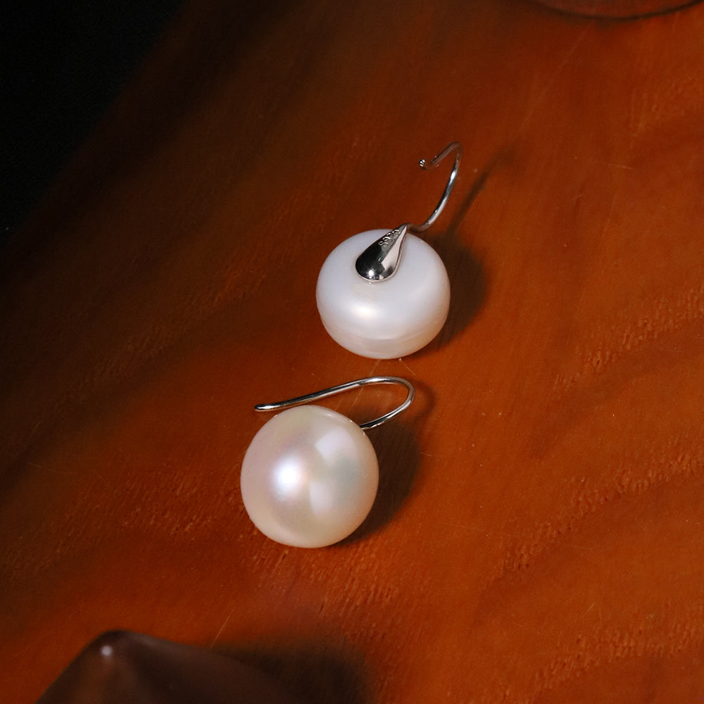 Natural Freshwater Oval Pearl 925 Silver Earrings Korean Style Women Luxury Jewelry Fashion Ladies and Girls Gift