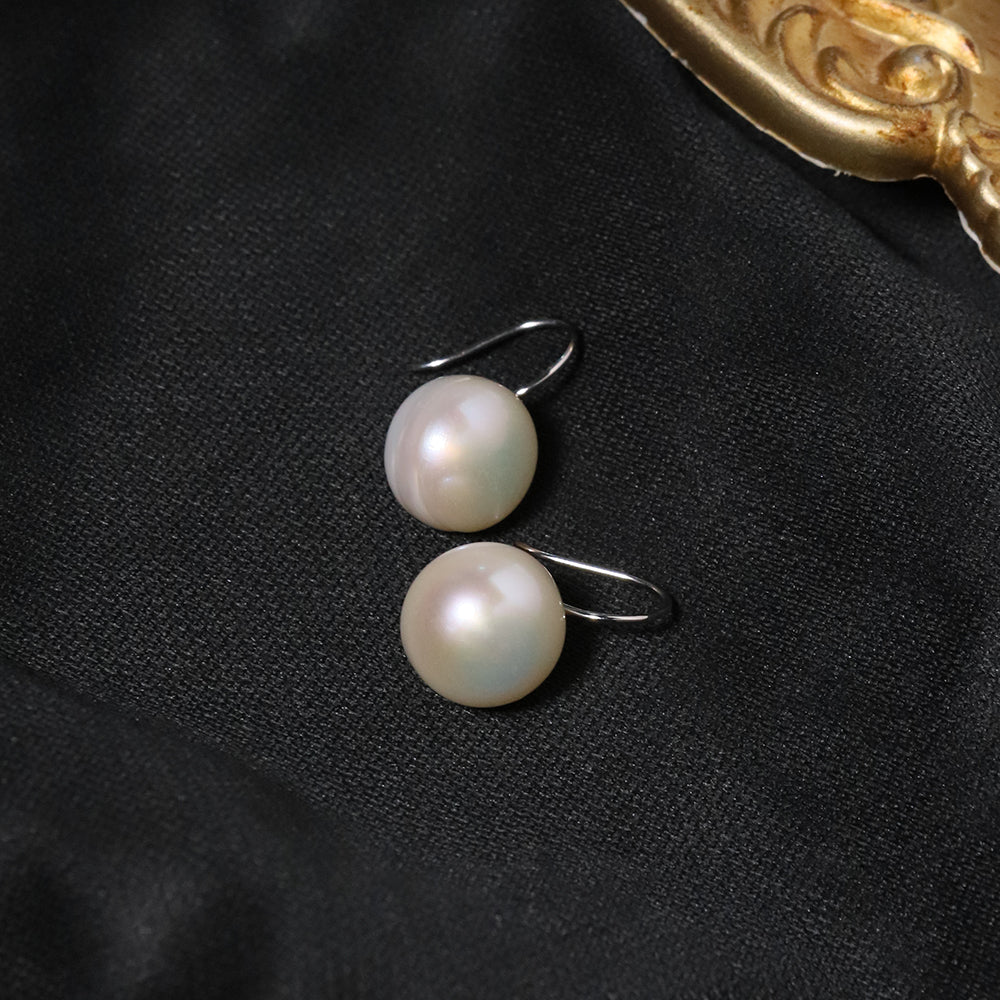 Natural Freshwater Oval Pearl 925 Silver Earrings Korean Style Women Luxury Jewelry Fashion Ladies and Girls Gift