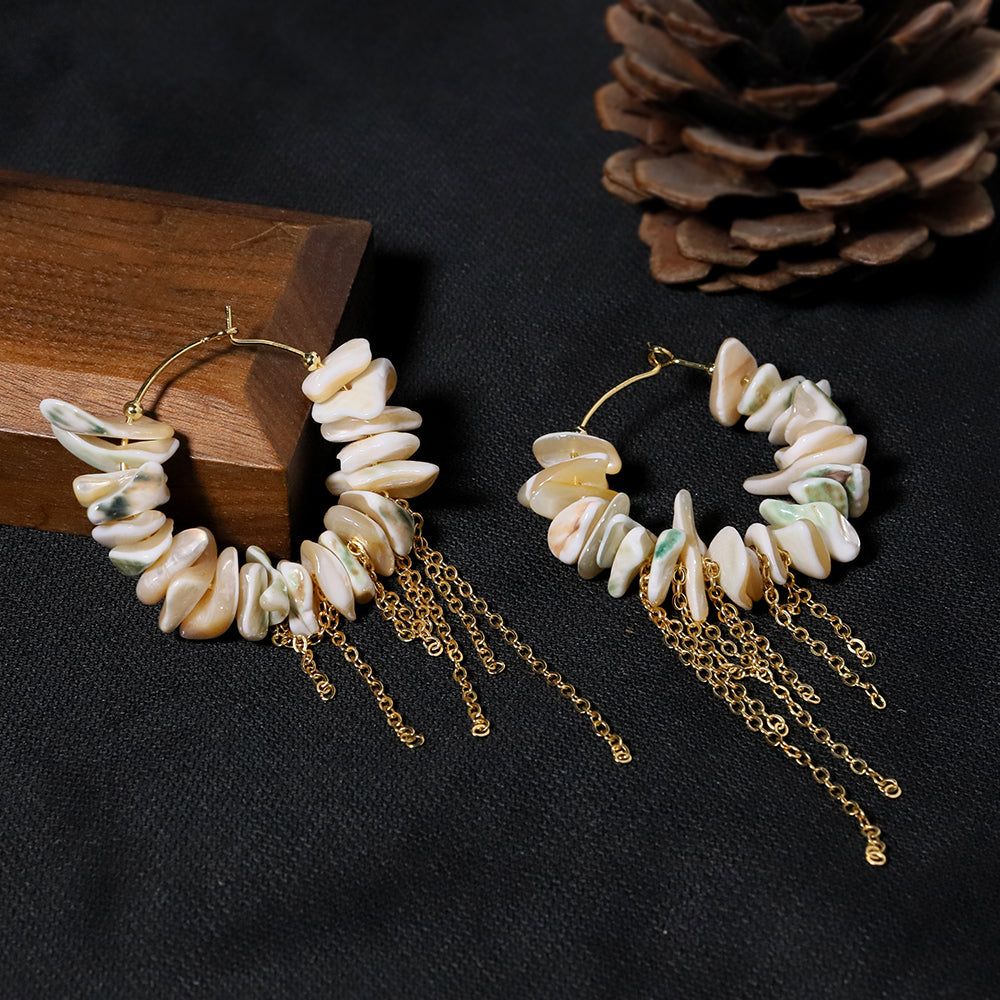 Natural Shell Stream Su Earrings Korean Style Women Luxury Jewelry Fashion Ladies and Girls Gift