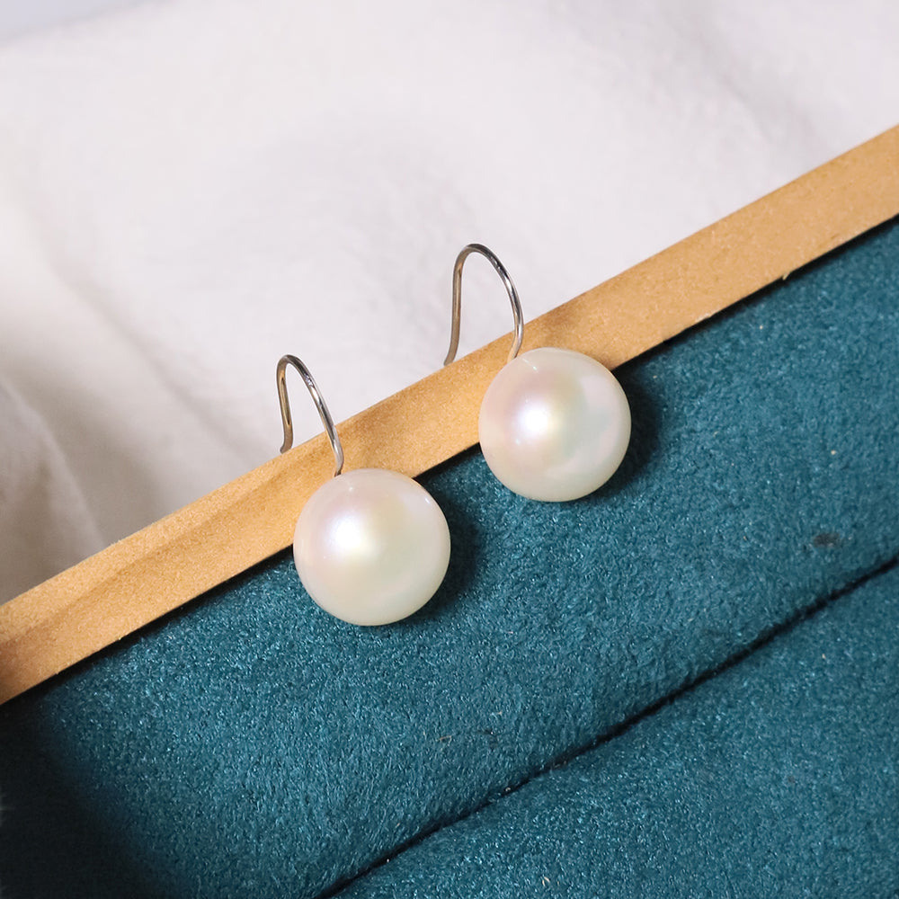 Natural Freshwater Oval Pearl 925 Silver Earrings Korean Style Women Luxury Jewelry Fashion Ladies and Girls Gift