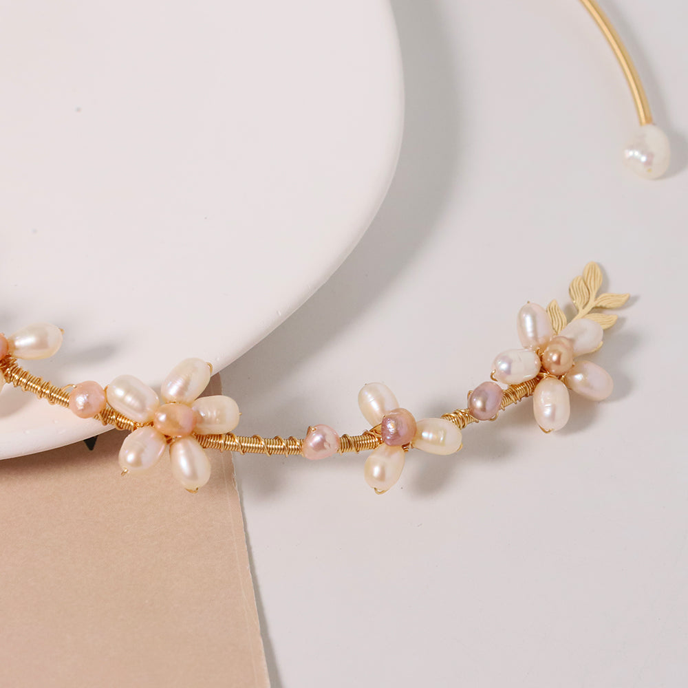 Natural Freshwater Pearls Flower Necklaces Retro Palace Style Fashion Jewelry Necklaces Gifts for Mom Wife Girlfriend GN0598