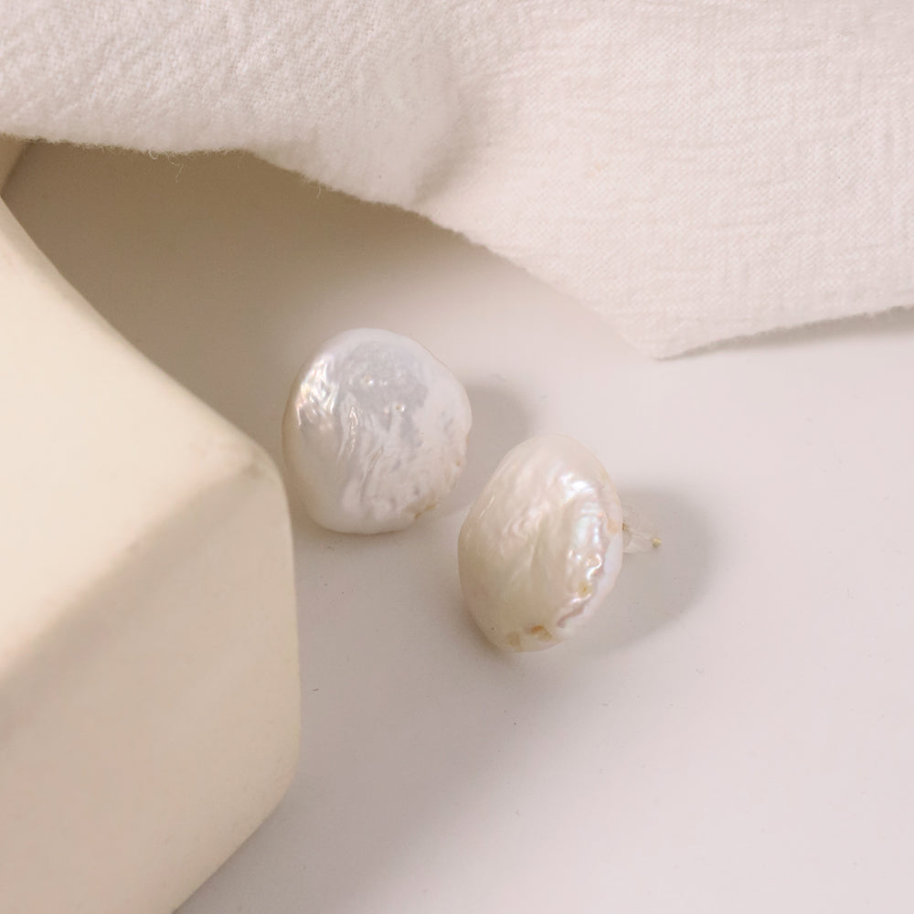 Natural Freshwater White Baroque Pearl Earrings Korean Style Women Luxury Jewelry Fashion Ladies and Girls Gift