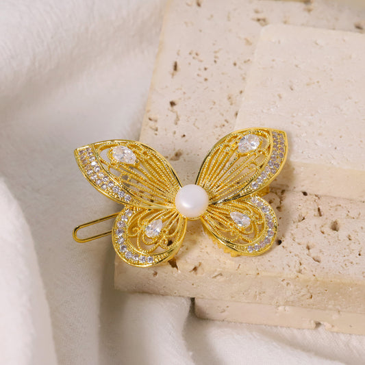 Natural Pearls Butterfly Hair Accessories Retro Palace Style Fashion Jewelry Hair accessories Gifts for Mom Wife Girlfriend