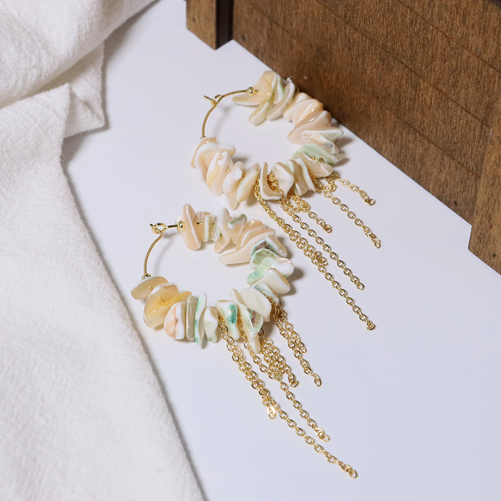 Natural Shell Stream Su Earrings Korean Style Women Luxury Jewelry Fashion Ladies and Girls Gift