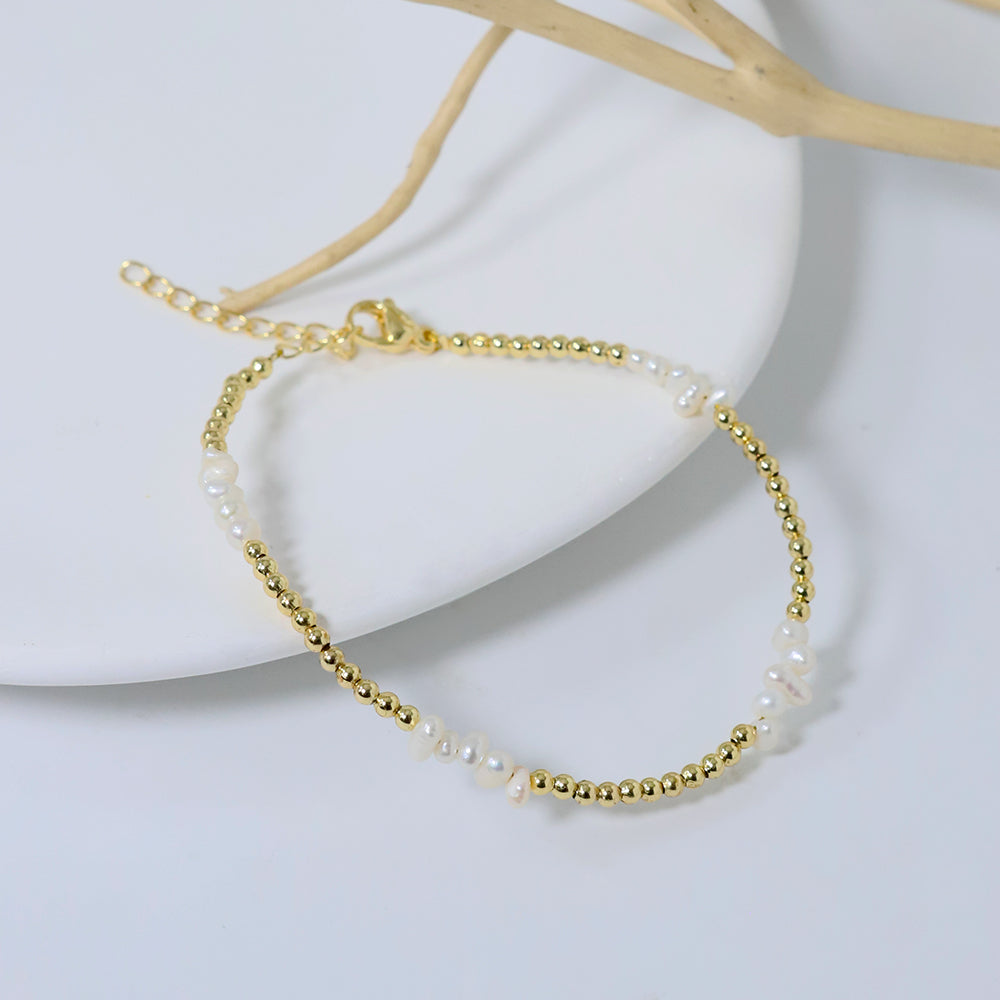 Natural Freshwater Pearl Baby Pearl Gold Pearl Bracelet Korean Women's Luxury Jewelry Fashion Women's and Girls' Gifts