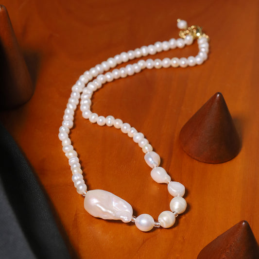 Natural Freshwater Balloon Pearl Necklace Korean Style Women Luxury Jewelry Fashion Ladies and Girls Gift