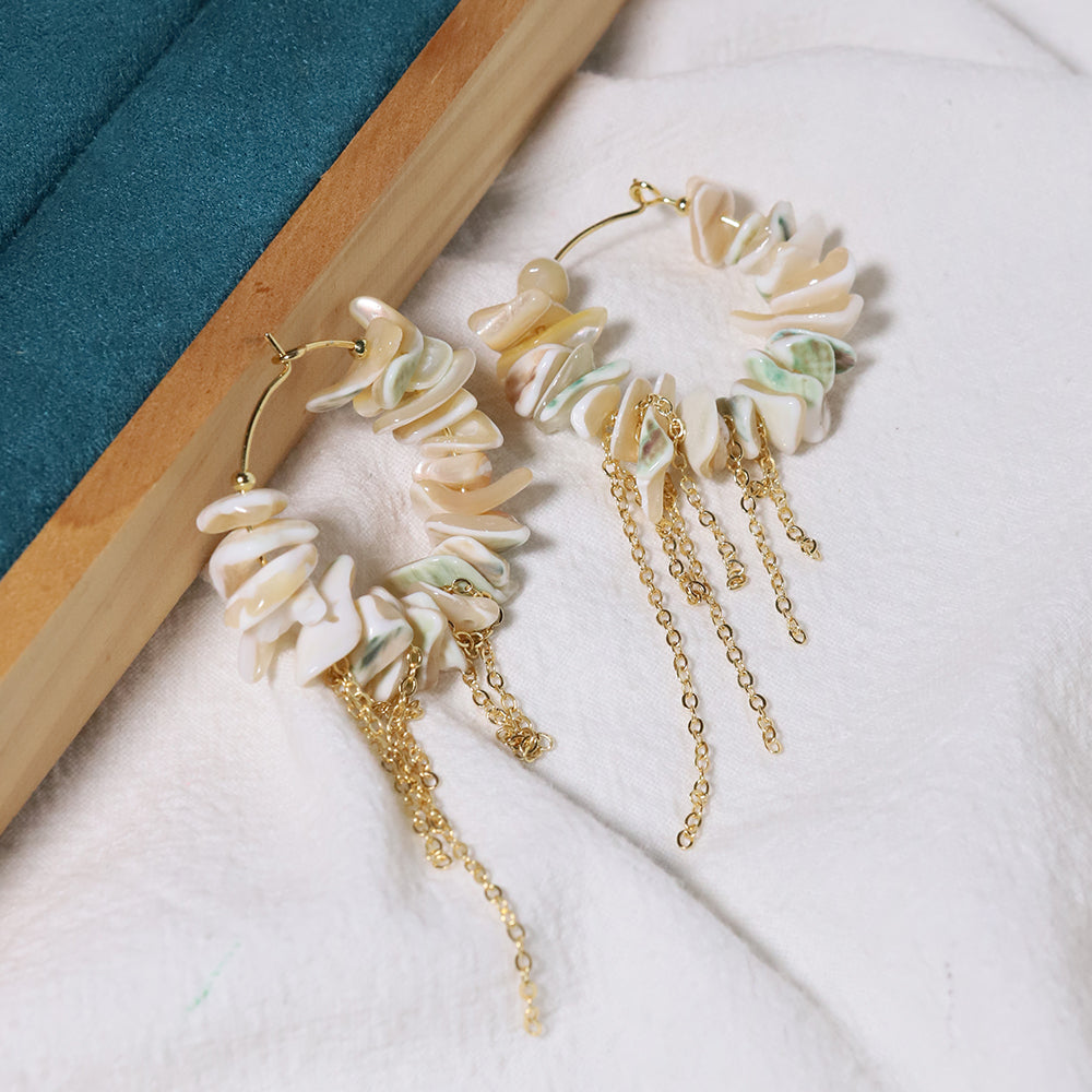 Natural Shell Stream Su Earrings Korean Style Women Luxury Jewelry Fashion Ladies and Girls Gift