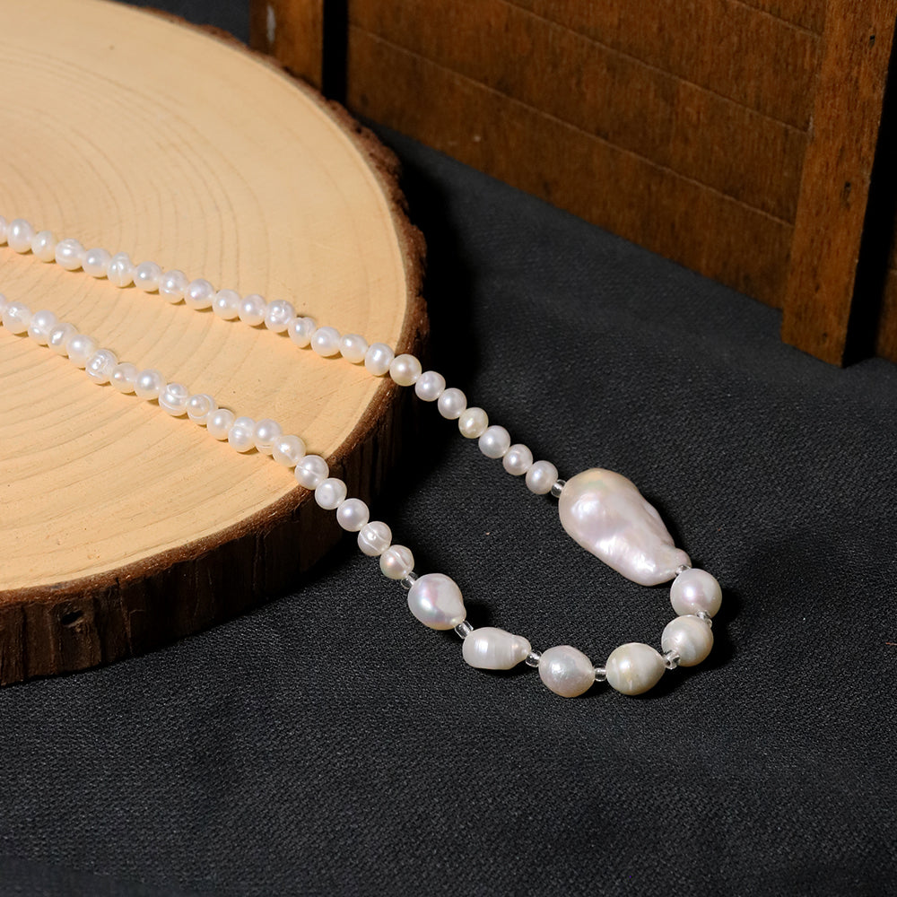 Natural Freshwater Balloon Pearl Necklace Korean Style Women Luxury Jewelry Fashion Ladies and Girls Gift