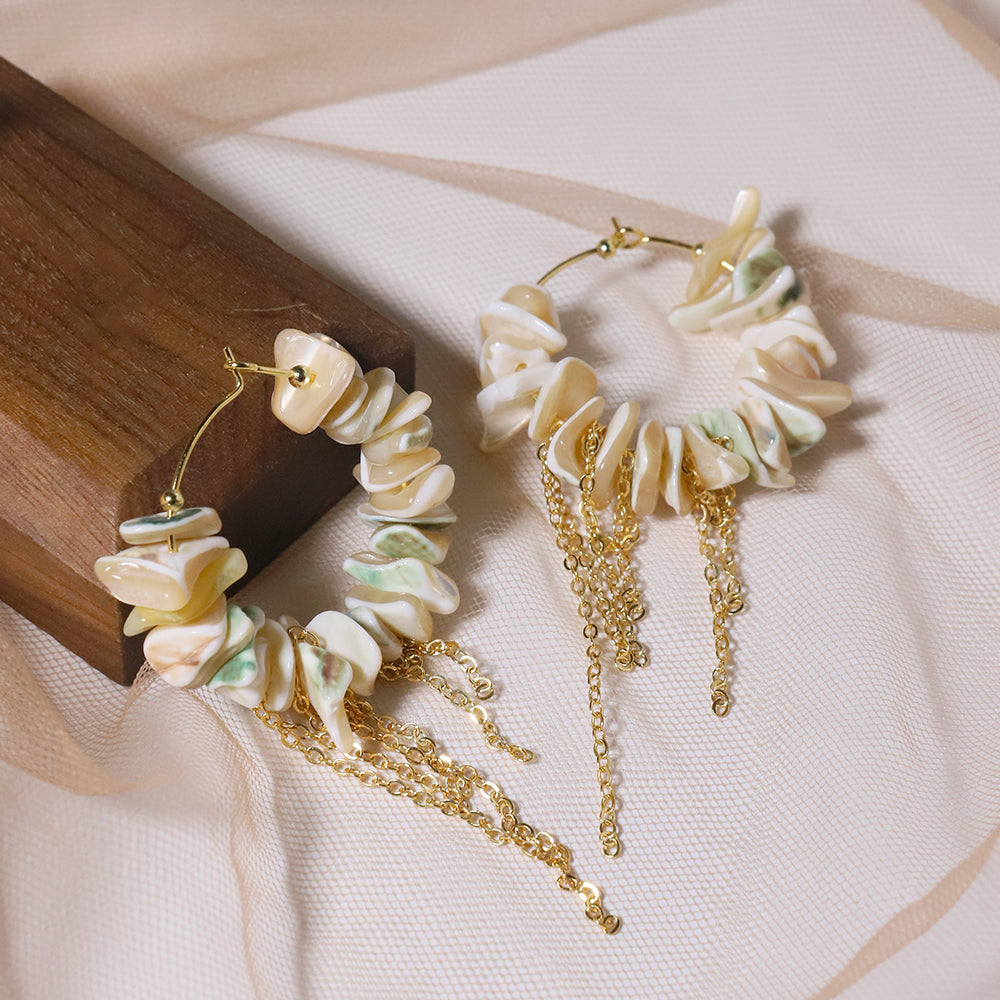 Natural Shell Stream Su Earrings Korean Style Women Luxury Jewelry Fashion Ladies and Girls Gift