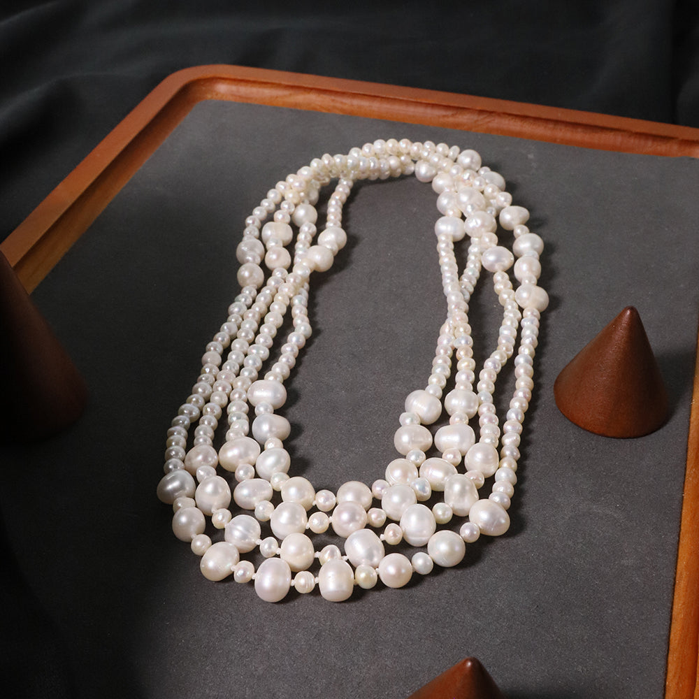 Natural Freshwater Pearl White Sweater Chain Korean Style Women Luxury Jewelry Fashion Ladies and Girls Gift